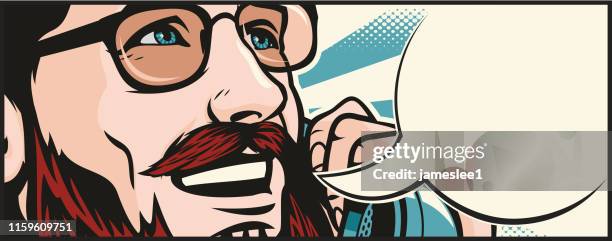 hipster on the phone - hipster person stock illustrations