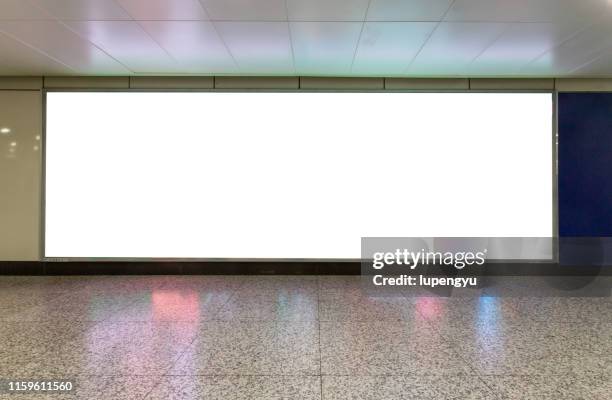 blank billboard in subway station,shanghai - space station stockfoto's en -beelden