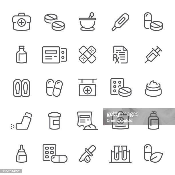 medicines icons - pipette stock illustrations