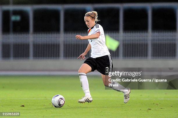 Carolin Simon of Germany in action during semifinal game between Germany and Switzerland of Women's Under 19 European Football Championship on June...