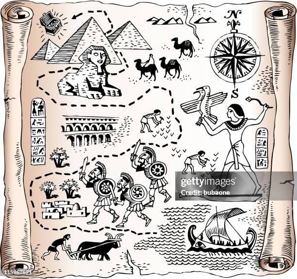 ilustrações, clipart, desenhos animados e ícones de royalty free vetor mapa do egito kingdom - egypt