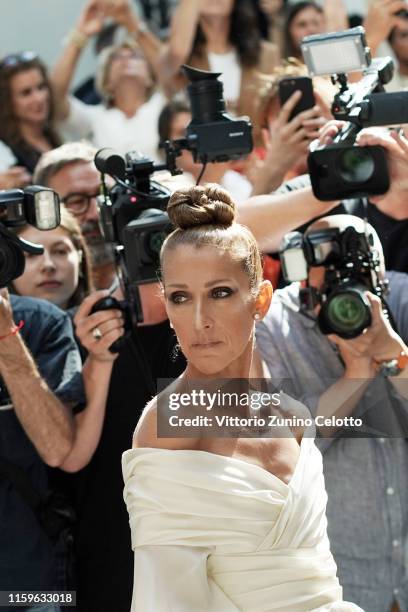 Celine Dion attends the Alexandre Vauthier Haute Couture Fall/Winter 2019 2020 show as part of Paris Fashion Week on July 02, 2019 in Paris, France.