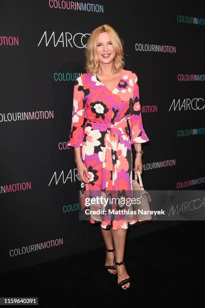 Veronica Ferres at the Marc Cain fashion show during the Berlin Fashion Week Spring/Summer 2020 at Velodrom on July 02, 2019 in Berlin, Germany.