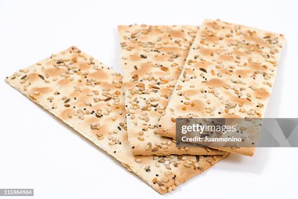 three crispy crackers - crispbread stock pictures, royalty-free photos & images