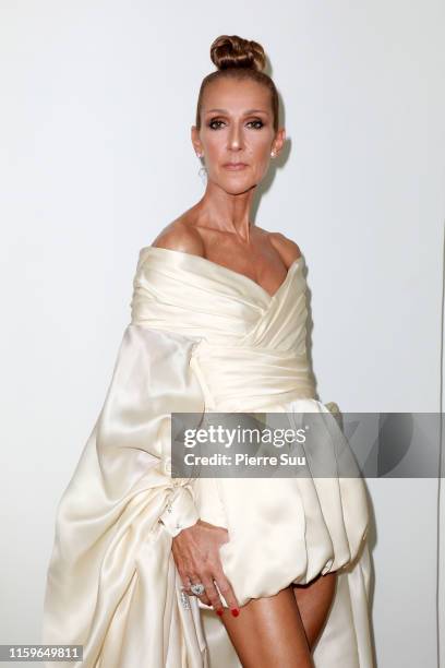 Celine Dion attends the Alexandre Vauthier Haute Couture Fall/Winter 2019 2020 show as part of Paris Fashion Week on July 02, 2019 in Paris, France.
