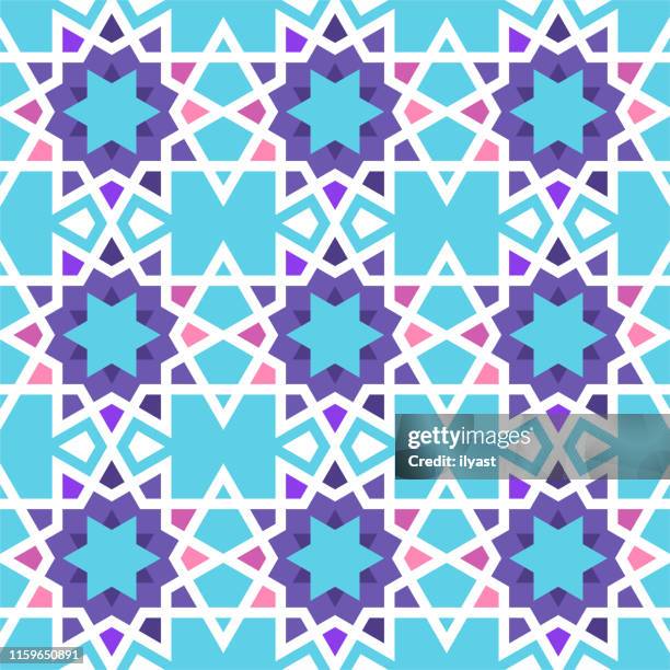 islamic geometric vector pattern design - persian culture stock illustrations