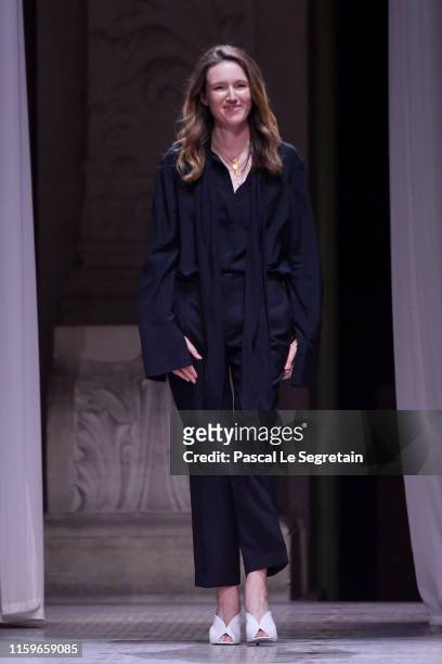 Clare Waight Keller on the runway during the Givenchy Haute Couture Fall/Winter 2019 2020 show as part of Paris Fashion Week on July 02, 2019 in...