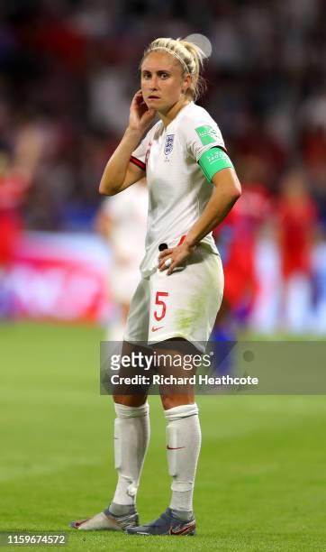 Steph Houghton of England looks dejected following the 2019 FIFA Women's World Cup France Semi Final match between England and USA at Stade de Lyon...