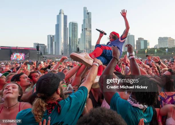 Judah Akers of Judah and the Lion performs on day three of Lollapalooza at Grant Park on August 3, 2019 in Chicago, Illinois.