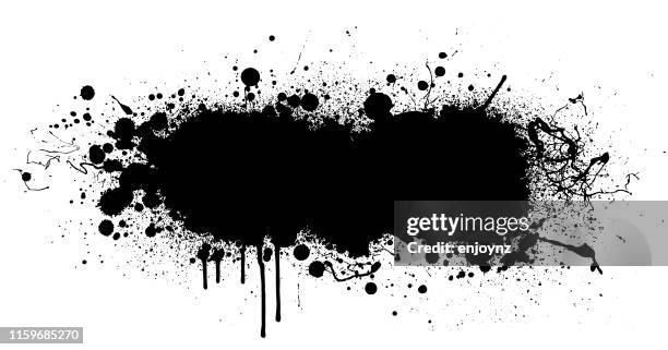 schwarze farbe spritzer hintergrund - sprayer graffiti stock-grafiken, -clipart, -cartoons und -symbole