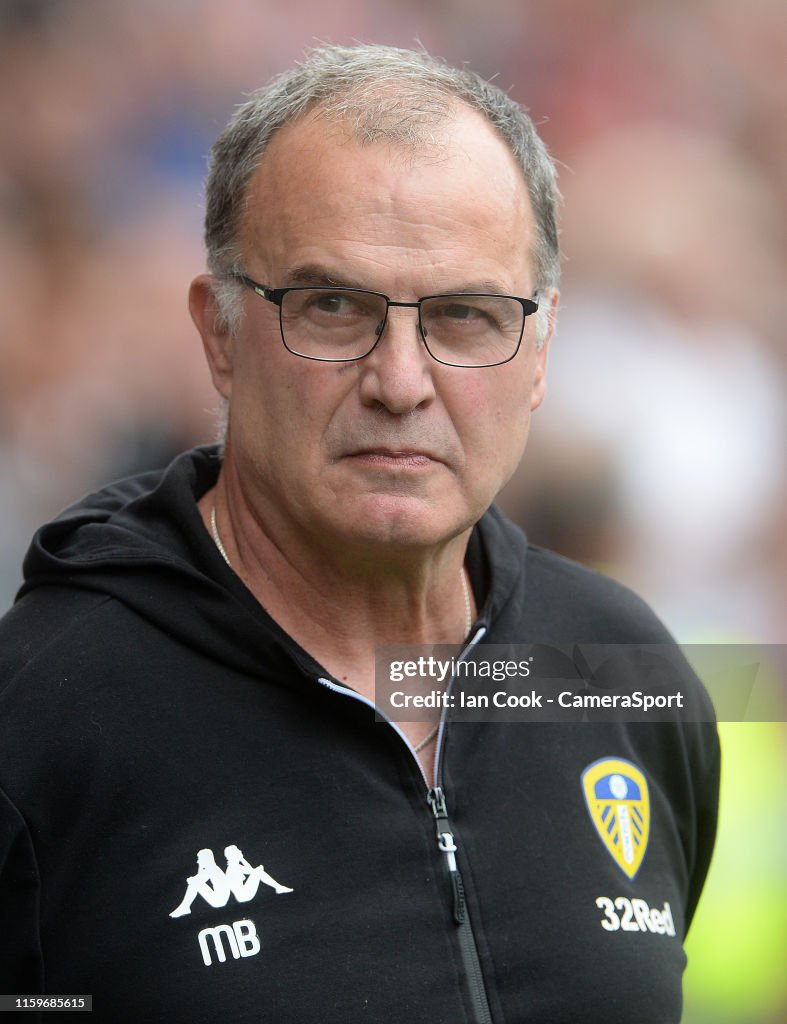 Leeds United manager Marcelo Bielsa prior to kick off during the Sky ...