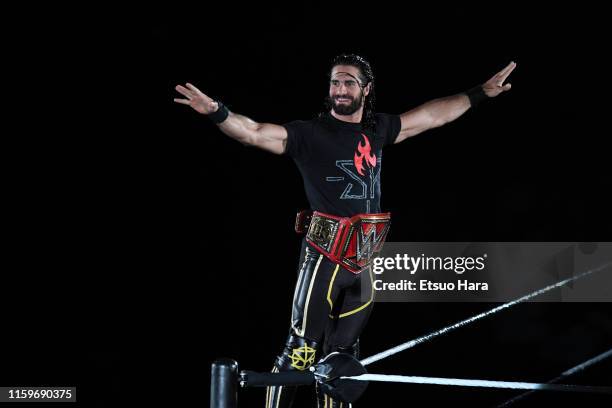 Seth Rollins enters the ring during the WWE Live Tokyo at Ryogoku Kokugikan on June 29, 2019 in Tokyo, Japan.