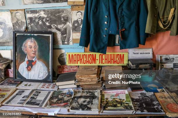 Soviet era soldiers and Russian civilians serving a secret base Remains are seen in small museum in Borne Sulinowo, Poland on 3 August 2019 Borne...