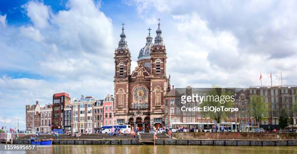 view of amsterdam skyline, netherlands - skyline amsterdam stock pictures, royalty-free photos & images