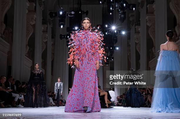 Léa Julian walks the runway during the Givenchy Haute Couture Fall/Winter 2019 2020 show as part of Paris Fashion Week on July 02, 2019 in Paris,...