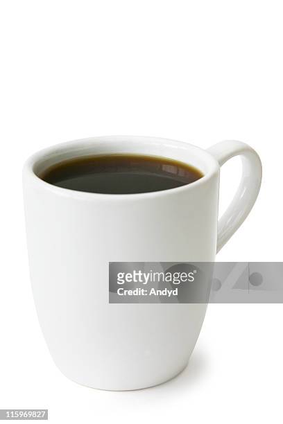 black coffee - coffee cup stockfoto's en -beelden