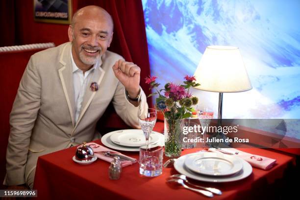 Christian Louboutin attends Loubhoutan Express presentation at La Garde Republicaine on July 02, 2019 in Paris, France.