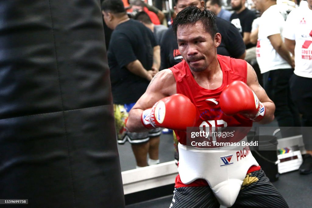 Manny Pacquiao Training Session At Wild Card Boxing Club...