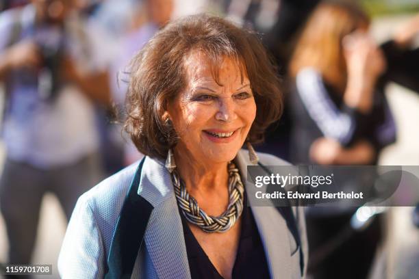 Claudia Cardinale is seen outside Armani, during Paris Fashion Week Haute Couture Fall/Winter 2019/20, on July 02, 2019 in Paris, France.