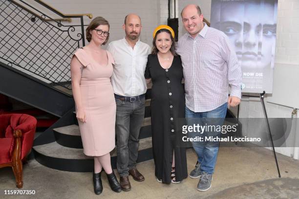 Director Erin Lee Carr, producer Andrew Rossi, and reporters Jamie Shupak Stelter and husband Brian Stelter attend the New York premiere of the HBO...