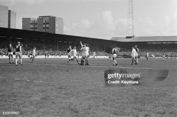 Manchester United beat West Ham 6-1 at Upton Park to become the League champions, London, 6th May 1967.