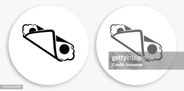 cannoli schwarz und weiß runde symbol - cannoli stock-grafiken, -clipart, -cartoons und -symbole