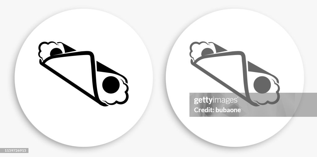 Cannoli Black and White Round Icon