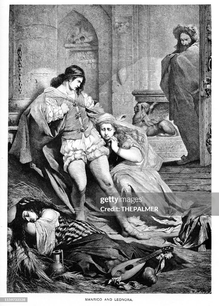 Manrico and Leonora engraving 1892