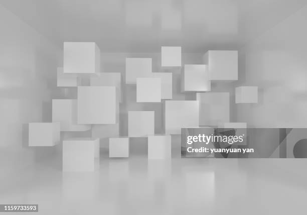 3d illustration abstract background - cube fotografías e imágenes de stock