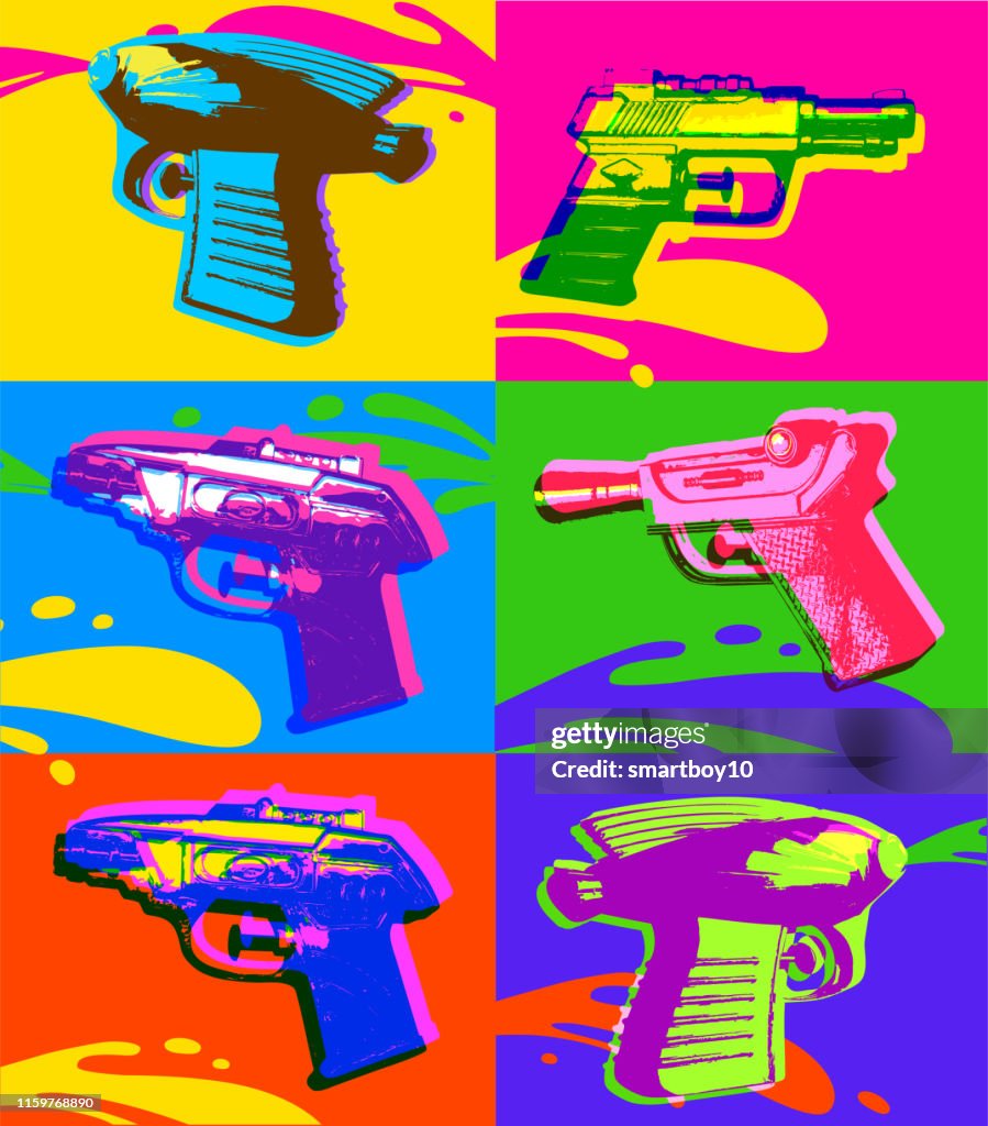 Squirt guns or Water Pistols