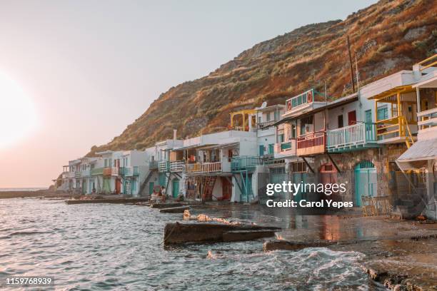 klima village in milos, greece, cyclades islands - milos stock pictures, royalty-free photos & images