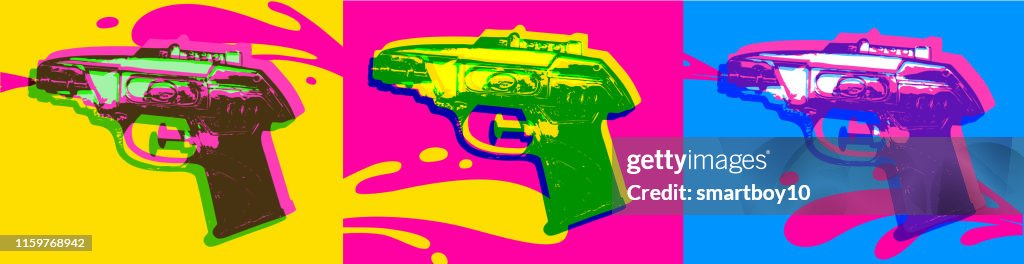 Squirt guns or Water Pistols
