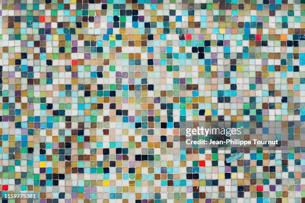 pixel-like mosaic on a wall, istanbul, turkey - turkey middle east stock-fotos und bilder