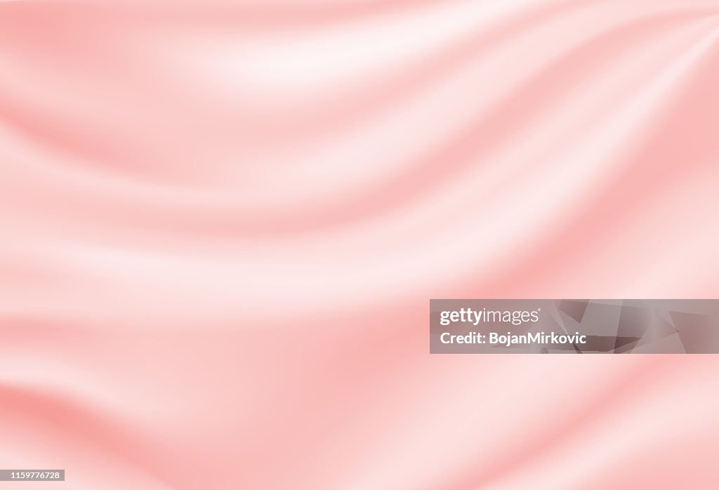 Fondo rosa satinado de seda suave. Ilustración vectorial.
