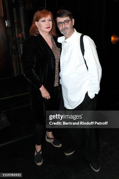 Catherine Jacob and Franck Sorbier pose after the Franck Sorbier Haute Couture Fall/Winter 2019 2020 show as part of Paris Fashion Week on July 03,...