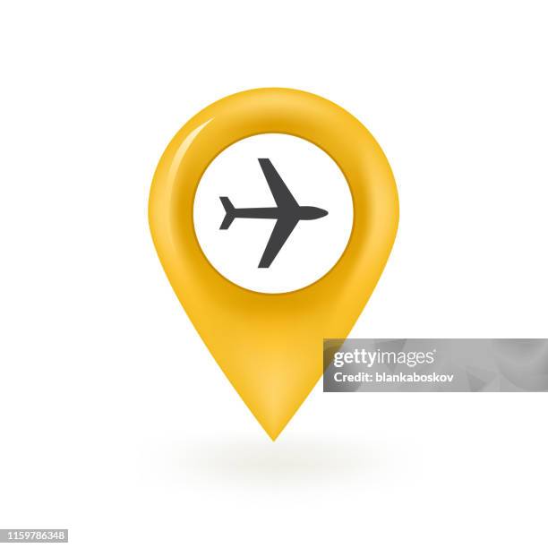 airport map pin isolated - airport tarmac stock illustrations