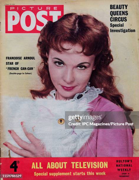 French actress Francoise Arnoul is featured for the cover of Picture Post magazine. Original Publication: Picture Post Cover - Vol 68 No 09 - pub....