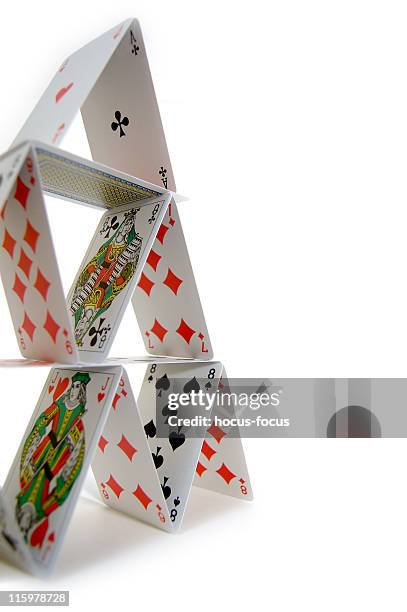 cards - card house stock pictures, royalty-free photos & images