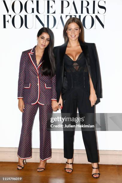 Leila Bekhti and Adèle Exarchopoulos attend the Vogue diner as part of Paris Fashion Week - Haute Couture Fall Winter 2020 at Le Trianon on July 02,...