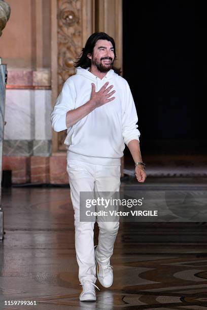 Fashion designer Stephane Rolland walks the runway during the Stephane Rolland Haute Couture Fall/Winter 2019 2020 show as part of Paris Fashion Week...