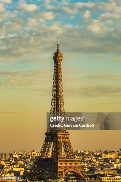 the eiffel tower, paris, france. - eiffel tower stock-fotos und bilder