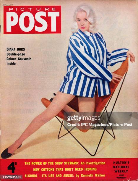 English film actress and singer Diana Dors is featured for the cover of Picture Post magazine. Original Publication: Picture Post Cover - Vol 66 No...