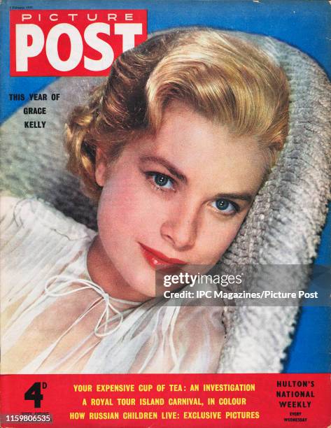 American film actress Grace Kelly is featured for the cover of Picture Post magazine. Original Publication: Picture Post Cover - Vol 66 No 06 - pub....