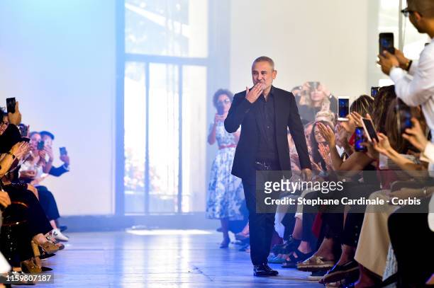 Fashion designer Elie Saab walks the runway during the Elie Saab Haute Couture Fall/Winter 2019 2020 show as part of Paris Fashion Week on July 03,...