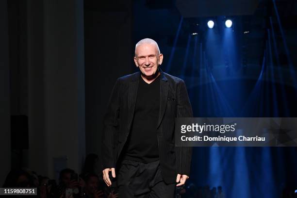 Fashion designer Jean Paul Gaultier walks the runway during the Jean Paul Gaultier Haute Couture Fall/Winter 2019 2020 show as part of Paris Fashion...