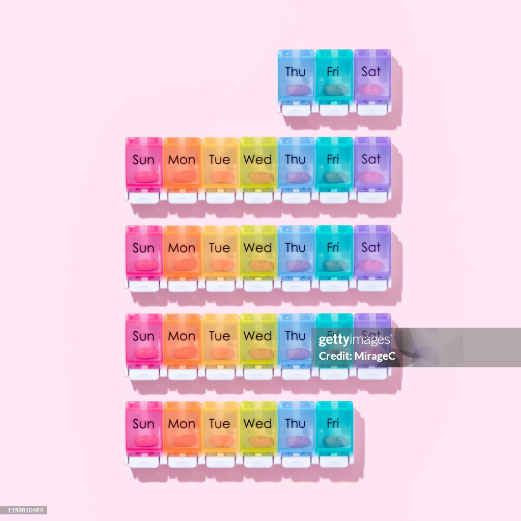 One Month 30 Days Pill Organizer