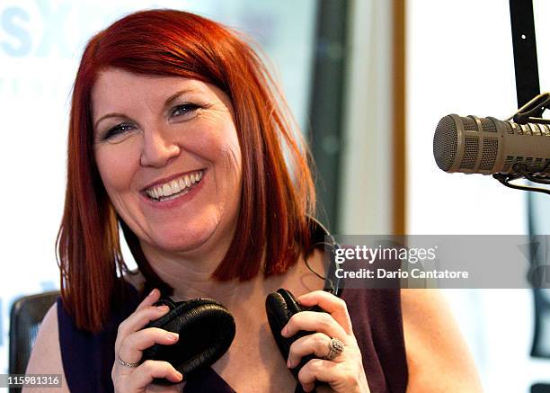 Kate Flannery visits SiriusXM Studio on June 13, 2011 in New York City.