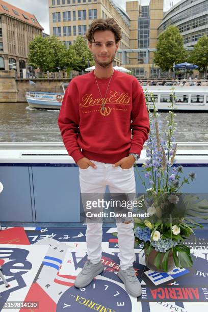 Jack Brett Anderson attends a lunch cruise, hosted by Perry Ellis America Creative Director, Michael Maccari on the River Spree with friends of the...