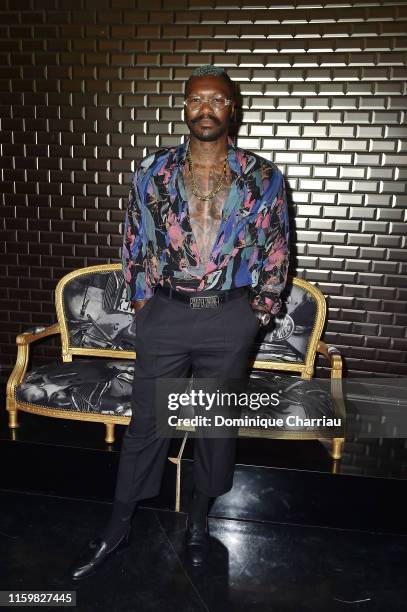 Djibril Cisse attends the Jean Paul Gaultier Haute Couture Fall/Winter 2019 2020 show as part of Paris Fashion Week on July 03, 2019 in Paris, France.