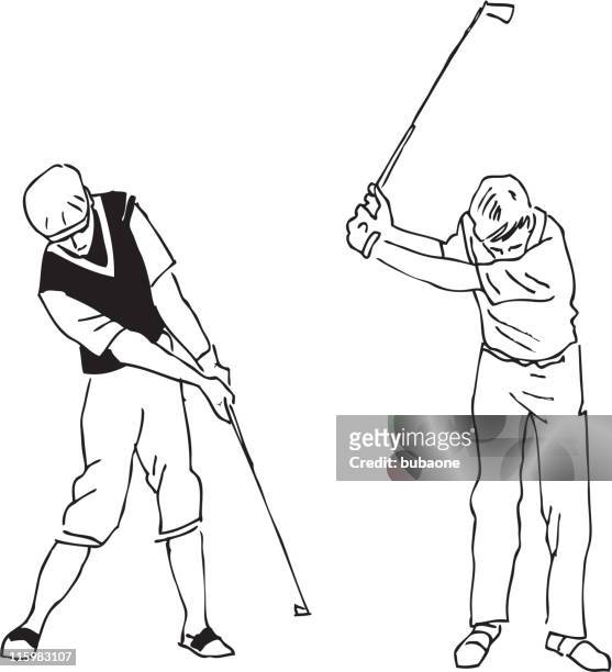 golf swing - golf polo stock illustrations